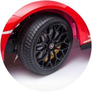 Masinuta electrica chipolino lamborghini huracan red cu scaun din piele si roti eva hubelklahu22re