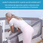 Bariera protectie pat culisanta XXL 200 cm Classic Primabobo, inaltime reglabila 68-98 cm LVTK5904905021168