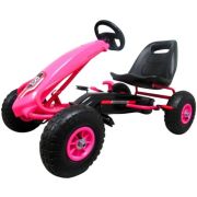 Kart cu pedale gokart, 3-7 ani, roti gonflabile, g4 r-sport - roz edeedihp-003droz