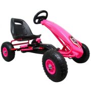 Kart cu pedale gokart, 3-7 ani, roti gonflabile, g4 r-sport - roz edeedihp-003droz