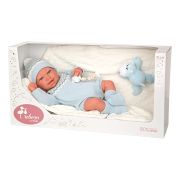 Papusa Reborn bebelus realist Arias Ibai 45 cm cu patura si animal de plus ERFA98153