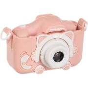 Aparat foto digital pentru copii Kitty, 2 inch, 3MP, card 16GB Kruzzel MY18070 BBJMY18070_Roz