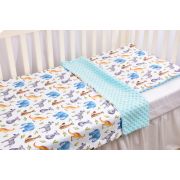 Lenjerie 3 piese patut 120x60 cm model animalute si plus bleu PFCPF7483-5471