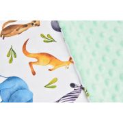Lenjerie 3 piese patut 120x60 cm model animalute si plus verde menta PFCPF74871