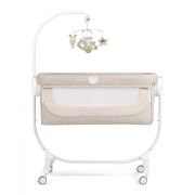 Patut Cu Leganare, Cullami, Co-sleeper 2 In 1, Cu Laterala Culisanta, Cu Setare Unghiulara, Cu Roti, Reglabil In 8 Pozitii Pe Inaltime, Gri Deschis Pjb4407316