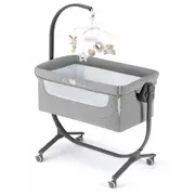 Patut Cu Leganare, Cullami, Co-sleeper 2 In 1, Cu Laterala Culisanta, Cu Setare Unghiulara, Cu Roti, Reglabil In 8 Pozitii Pe Inaltime, Gri Pjb49925168