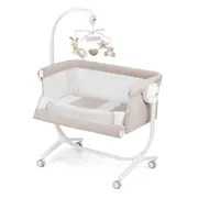 Patut Cu Leganare, Cullami, Co-sleeper 2 In 1, Cu Laterala Culisanta, Cu Setare Unghiulara, Cu Roti, Reglabil In 8 Pozitii Pe Inaltime, Gri Pjb49925168