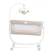 Patut Cu Leganare, Cullami, Co-sleeper 2 In 1, Cu Laterala Culisanta, Cu Setare Unghiulara, Cu Roti, Reglabil In 8 Pozitii Pe Inaltime, Gri Pjb49925168