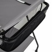 Feedo - Masuta multifunctionala pentru infasat si schimbat scutece, Pliabila, Cu raft pentru depozitare si compartiment lateral, Realizata din fier, panza si in, 80.5 x 67 x 102.5 cm, Gri BYN202206