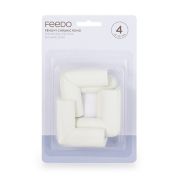 Feedo - Set protectii pentru colturi ascutite, Absorbtie a socurilor, Din spuma, Cu adeziv, 5 x 5 x 2 cm, 4 bucati, Alb BYN243202