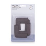 Feedo - Set protectii pentru colturi ascutite, Absorbtie a socurilor, Din spuma, Cu adeziv, 5 x 5 x 2 cm, 4 bucati, Maro BYN243204