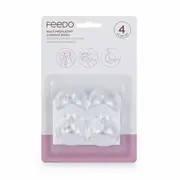 Feedo - Set protectii pentru colturi ascutite, Usor de instalat, 3.6 x 3.6 x 2.7 cm, 4 bucati, Transparent BYN242203
