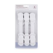 Feedo - Set sisteme de siguranta pentru mobilier, Universale, Cu lungime reglabila, 19 x 3.4 cm, Distanta 2-11 cm, 6 bucati, Alb BYN240202