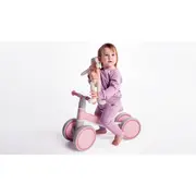 Lionelo - Bicicleta fara pedale Villy, Cu 4 roti, Din spuma EVA si TPR, Stabila, Manere moi, antiderapante, 12- 36 luni, Sustine pana la 30 kg, Certificata EN 71-1:2014, EN 71-2:2011, EN 71-3:2019, Bej BYNLOE-VILLY_ BEIGE_LATTE