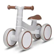 Lionelo - Bicicleta fara pedale Villy, Cu 4 roti, Din spuma EVA si TPR, Stabila, Manere moi, antiderapante, 12- 36 luni, Sustine pana la 30 kg, Certificata EN 71-1:2014, EN 71-2:2011, EN 71-3:2019, Bej BYNLOE-VILLY_ BEIGE_LATTE
