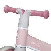 Lionelo - Bicicleta fara pedale Villy, Cu 4 roti, Din spuma EVA si TPR, Stabila, Manere moi, antiderapante, 12- 36 luni, Sustine pana la 30 kg, Certificata EN 71-1:2014, EN 71-2:2011, EN 71-3:2019, Roz BYNLOE-VILLY_ PINK_ROSE