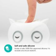 Lampa de veghe Bufnita, Hibu, Functionare pana la 10 ore, Cu telecomanda si cablu USB, Cu 9 culori diferite activate prin control Touch, Bbluv, White BYNBBL-B0154