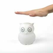 Lampa de veghe Bufnita, Hibu, Functionare pana la 10 ore, Cu telecomanda si cablu USB, Cu 9 culori diferite activate prin control Touch, Bbluv, White BYNBBL-B0154
