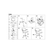 Scaun birou copii hm fidel gri velvet drm10181