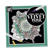 Set pictura 5 planse de colorat catifelate Velvet Paper Flori 18x18cm Grafix GRCR5004-GE BBJGRCR5004-GE_Verde