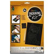 Set razuibil Gravura predesenata A4 Grafix GR220001 BBJGR220001_Pisica