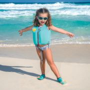 Vesta pentru inot, Naj, Cu protectie solara SPF 50+, Neopren, Small, 1-3 ani, Bbluv, Aqua BYNBBL-B0166-AQ-S