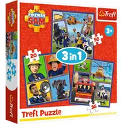 PUZZLE TREFL 3IN1 POMPIERUL SAM O ZI DIN VIATA POMPIERILOR VIV34868