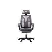 Scaun directorial cu suport picioare off 427, mesh, suport lombar, tetiera, baza polipropilena, 90 kg drm10058