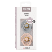 Bibs - set 2 suzete boheme latex, tetina rotunda, 0 luni +-cloud/blush bbb230105
