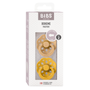 Bibs - set 2 suzete boheme latex, tetina rotunda, 6 luni +-desert sand/honey bee bbb240122
