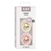 Bibs - set 2 suzete boheme latex, tetina rotunda, 6 luni +-ivory/blossom bbb240107