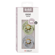 Bibs - set 2 suzete boheme latex, tetina rotunda, 6 luni +-sage/cloud bbb240110
