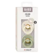 Bibs - set 2 suzete colour latex, tetina anatomica, 6 luni +-ivory/sage bbb2211416