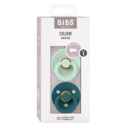 Bibs - set 2 suzete colour latex, tetina rotunda, 0 luni +-nordic mint/forest lake bbb110293