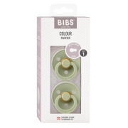 Bibs - set 2 suzete colour latex, tetina rotunda, 0 luni +-sage bbb110281