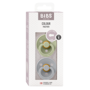 Bibs - set 2 suzete colour latex, tetina rotunda, 0 luni +-sage/cloud bbb110262