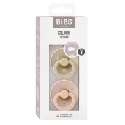 Bibs - set 2 suzete colour latex, tetina rotunda, 0 luni +-vanilla/blush bbb110213