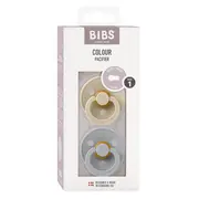 Bibs - set 2 suzete colour latex, tetina rotunda, 0 luni +-vanilla/cloud bbb110414
