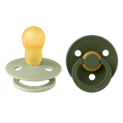 Bibs - set 2 suzete colour latex, tetina rotunda, 18 luni +-sage/hunter green bbb130212
