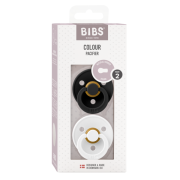 Bibs - set 2 suzete colour latex, tetina rotunda, 6 luni +-black/white bbb120219