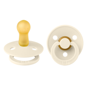 Bibs - set 2 suzete colour latex, tetina rotunda, 6 luni +-ivory bbb120286