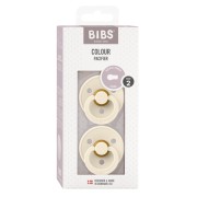 Bibs - set 2 suzete colour latex, tetina rotunda, 6 luni +-ivory bbb120286