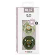 Bibs - set 2 suzete colour latex, tetina rotunda, 6 luni +-sage/hunter green bbb120212