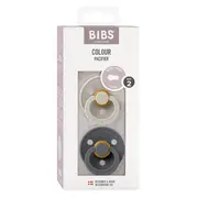 Bibs - set 2 suzete colour latex, tetina rotunda, 6 luni +-sand/iron bbb120381
