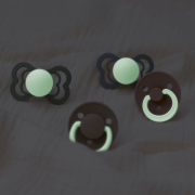 Bibs - set 2 suzete fosforescente  de lux glow silicon, tetina rotunda, marime universala-blush/vanilla bbb150216