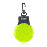 Lumina de siguranta LED reflectorizanta cu semnalizare intermitenta, verde fluorescent, cu carabina de agatare, Reer Light&Go 53253