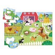 Puzzle cu surprize - la ferma (18 piese)