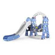 Tobogan MyKids cu leagan, cos de baschet, jucarie muzicala Blue 00080578