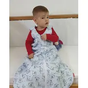 Sac de dormit copii, Loving Bear Blue, din bumbac, 85 cm, 0.8 tog - Primavara KDEPR8508LBB