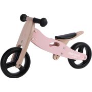 Bicicleta/tricicleta fara pedale din lemn, 2 in 1, Functie de bicicleta echilibru, Scaun reglabil, Roti ajustabile, Manere antiderapante, Varsta 1-3 ani, Free2Move, Dusty Pink BYN48822